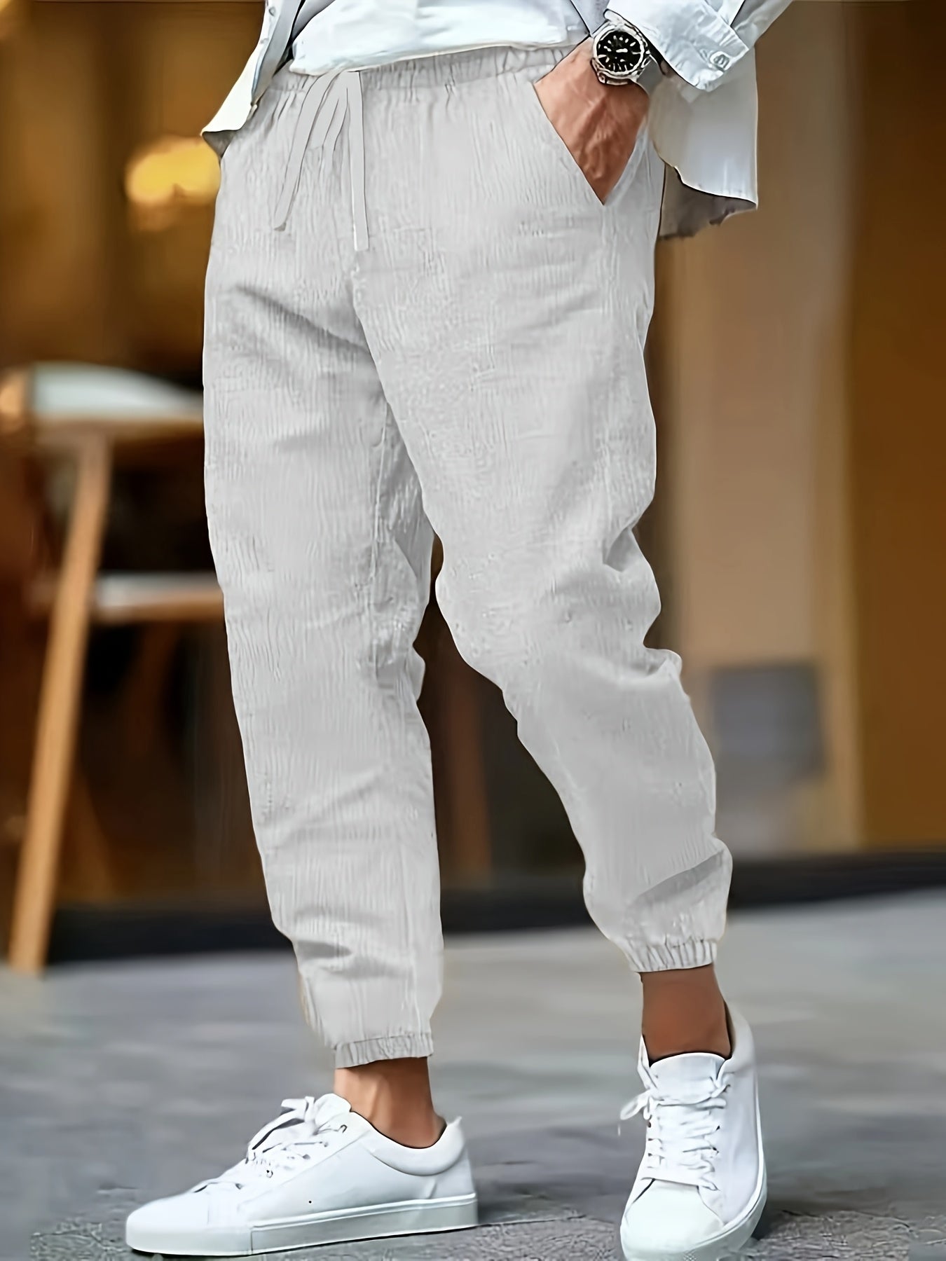 VALERO™ | Pantaloni da uomo in lino a vita alta