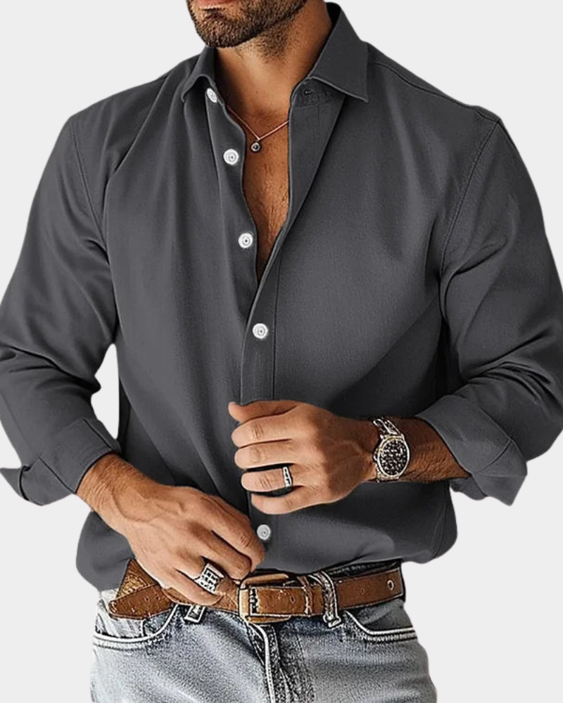 VALERO | CAMICIA DA UOMO SLIM FIT ELASTICIZZATA CON BOTTONI