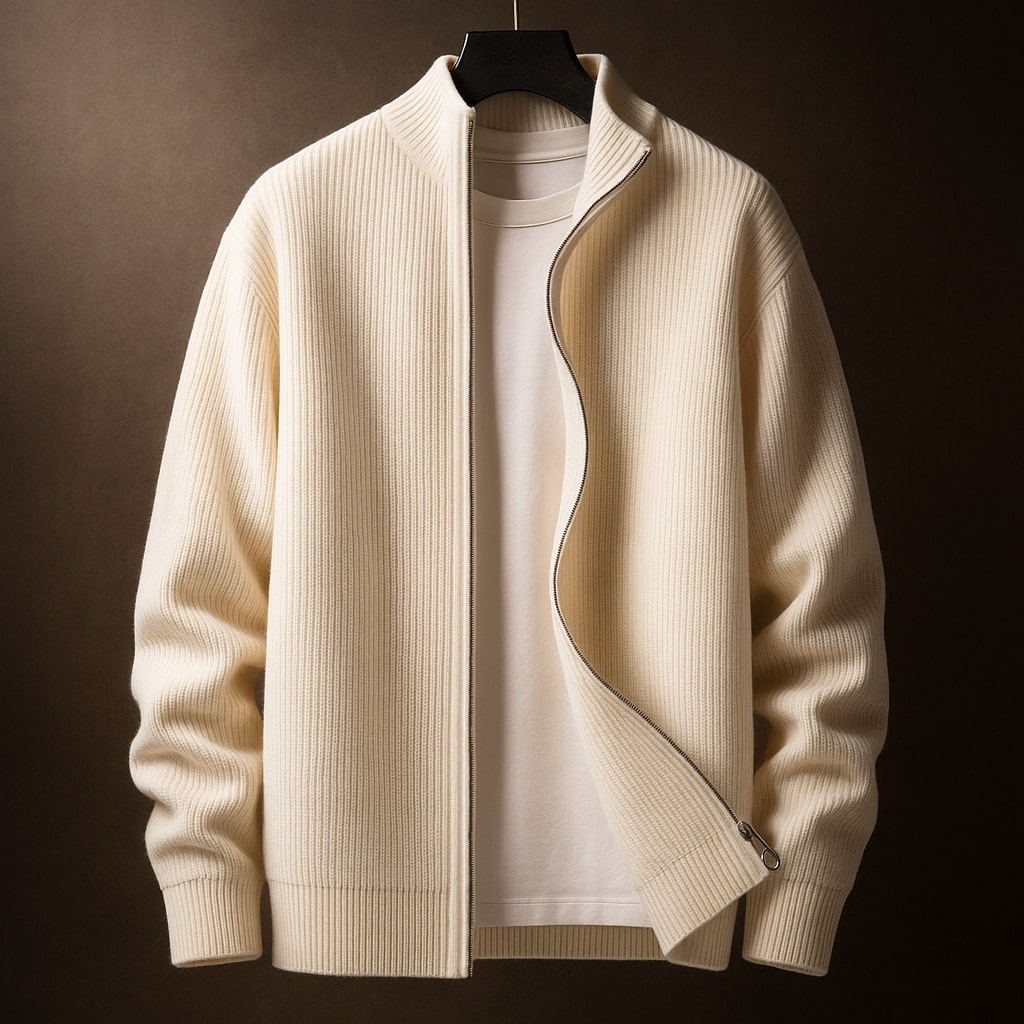 VALERO™ | Maglione a coste con collo con zip