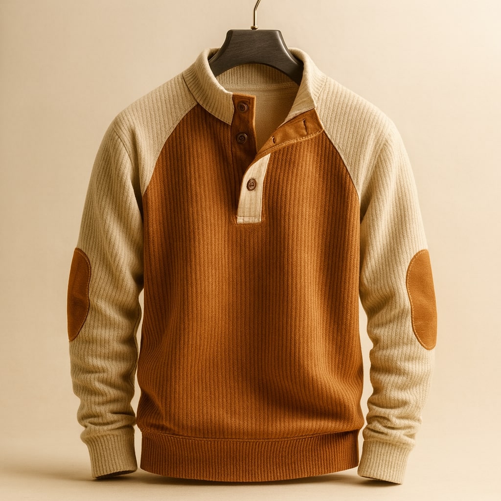 VALERO™ | Maglione Henley a trecce