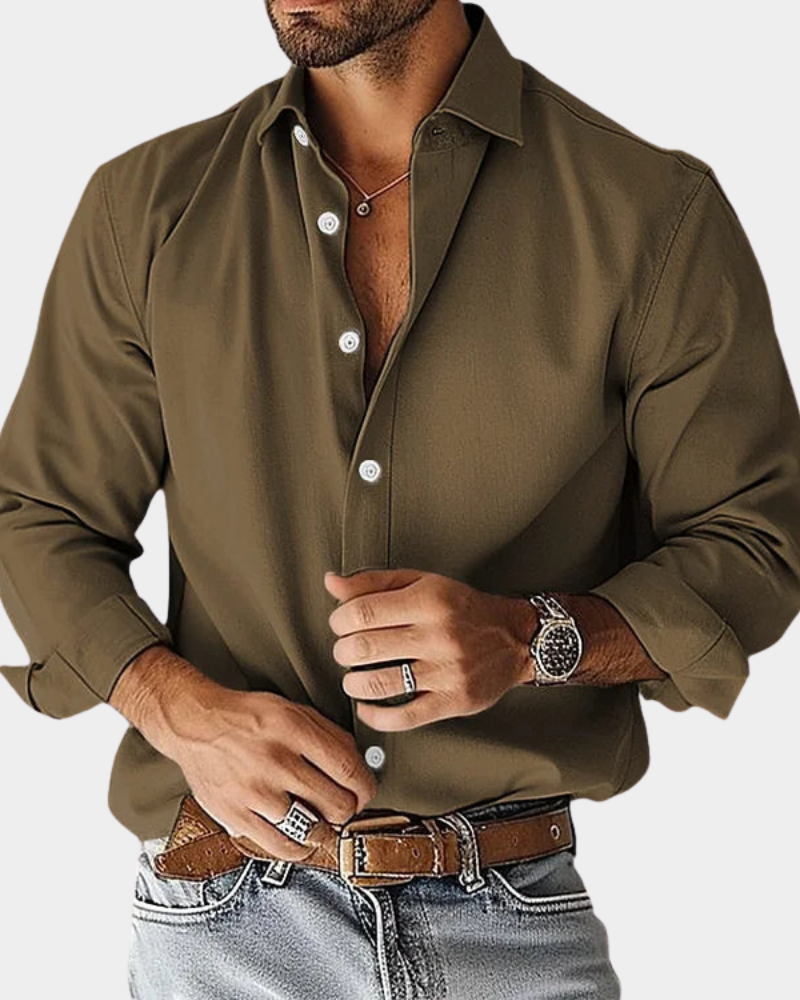 VALERO | CAMICIA DA UOMO SLIM FIT ELASTICIZZATA CON BOTTONI