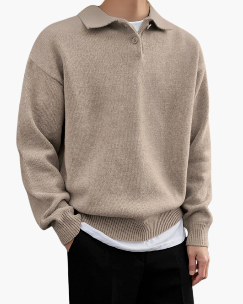 VALERO™ | Mezza zip in lana con bottoni