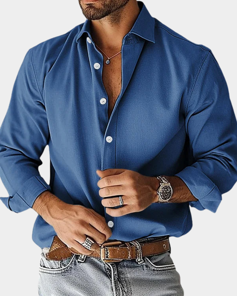 VALERO | CAMICIA DA UOMO SLIM FIT ELASTICIZZATA CON BOTTONI