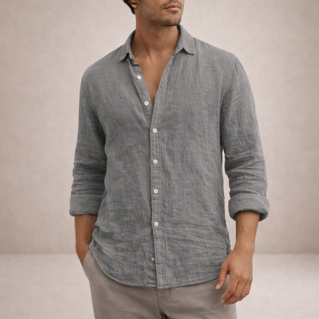 VALERO™ | Camicia in lino a collo aperto