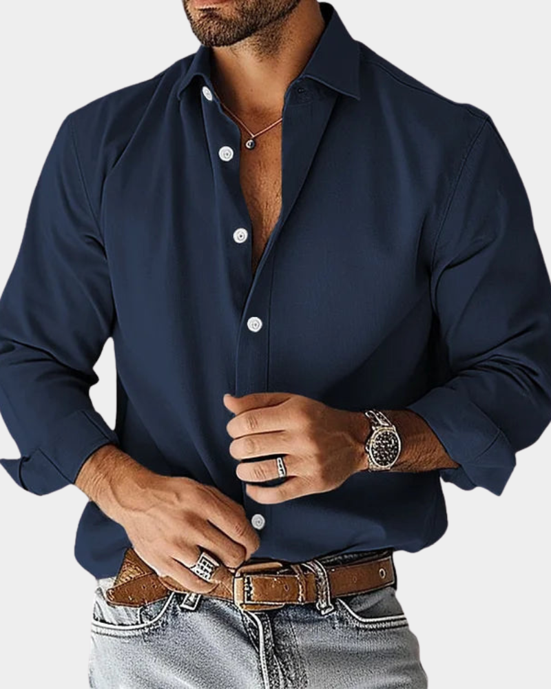 VALERO | CAMICIA DA UOMO SLIM FIT ELASTICIZZATA CON BOTTONI