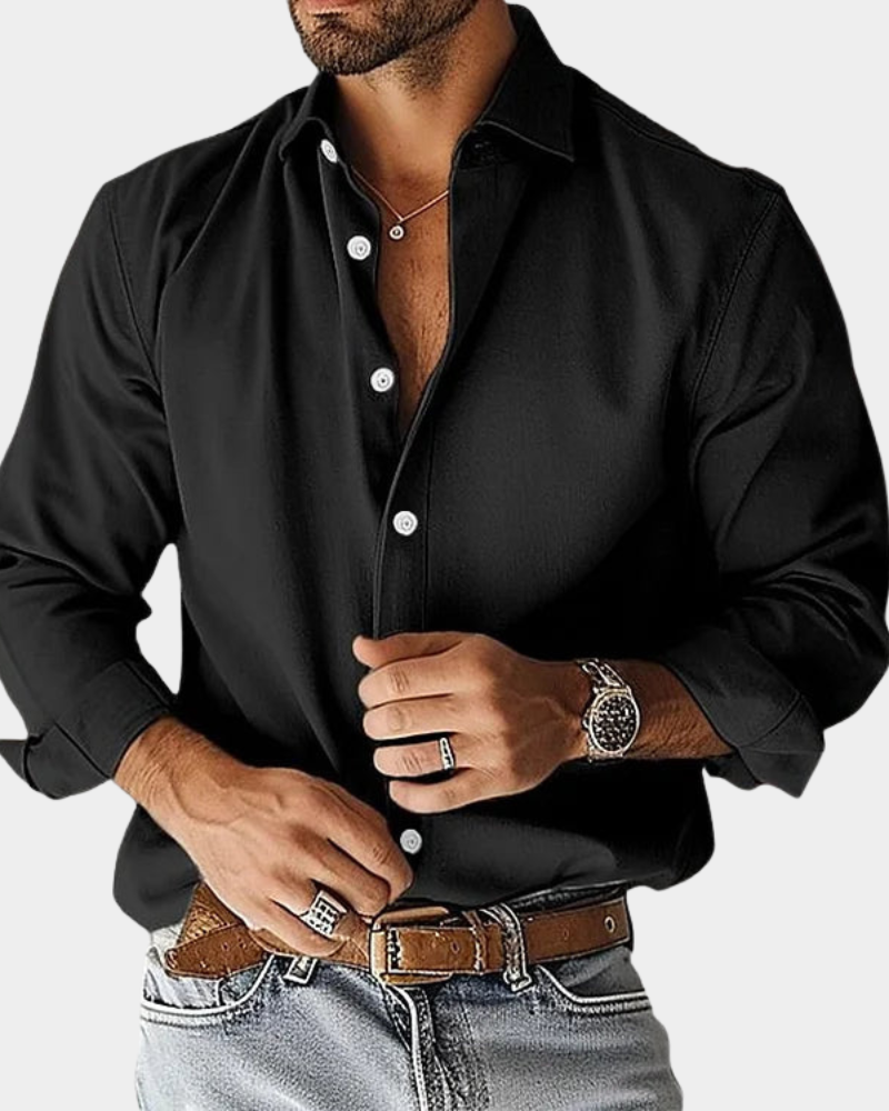VALERO | CAMICIA DA UOMO SLIM FIT ELASTICIZZATA CON BOTTONI