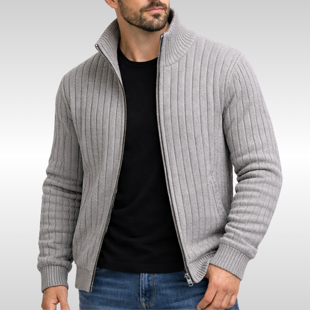 VALERO™ | Cardigan in maglia a coste con cerniera