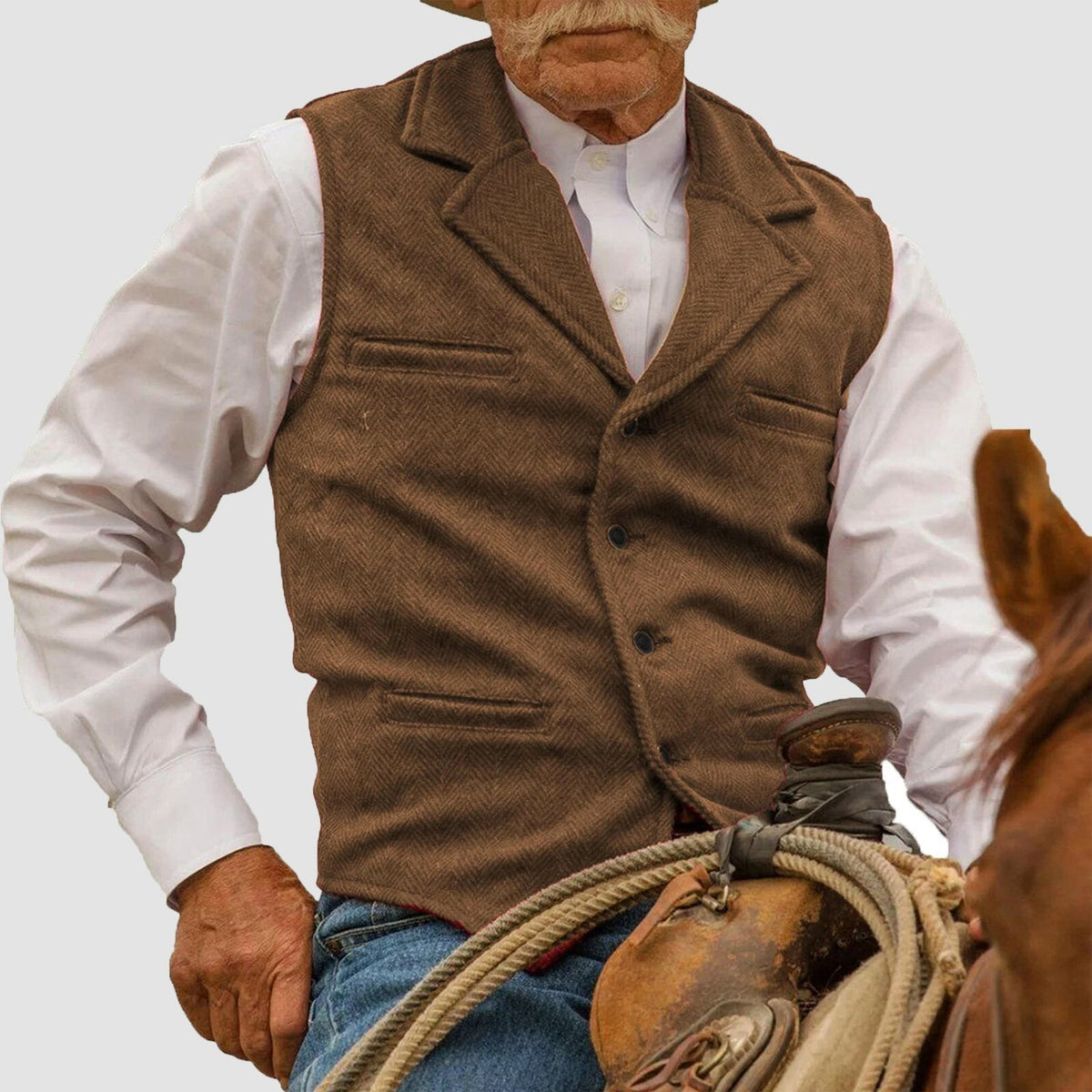 VALERO | Gilet da uomo in cotone ispirato allo stile western