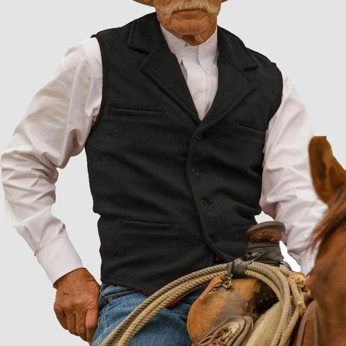 VALERO | Gilet da uomo in cotone ispirato allo stile western