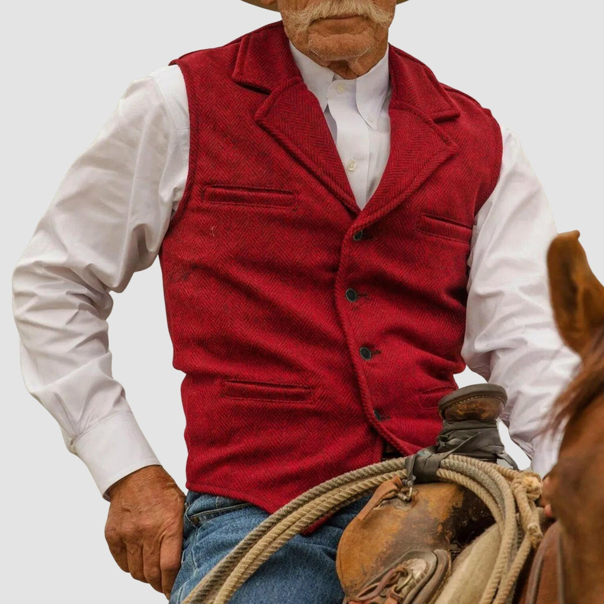 VALERO | Gilet da uomo in cotone ispirato allo stile western