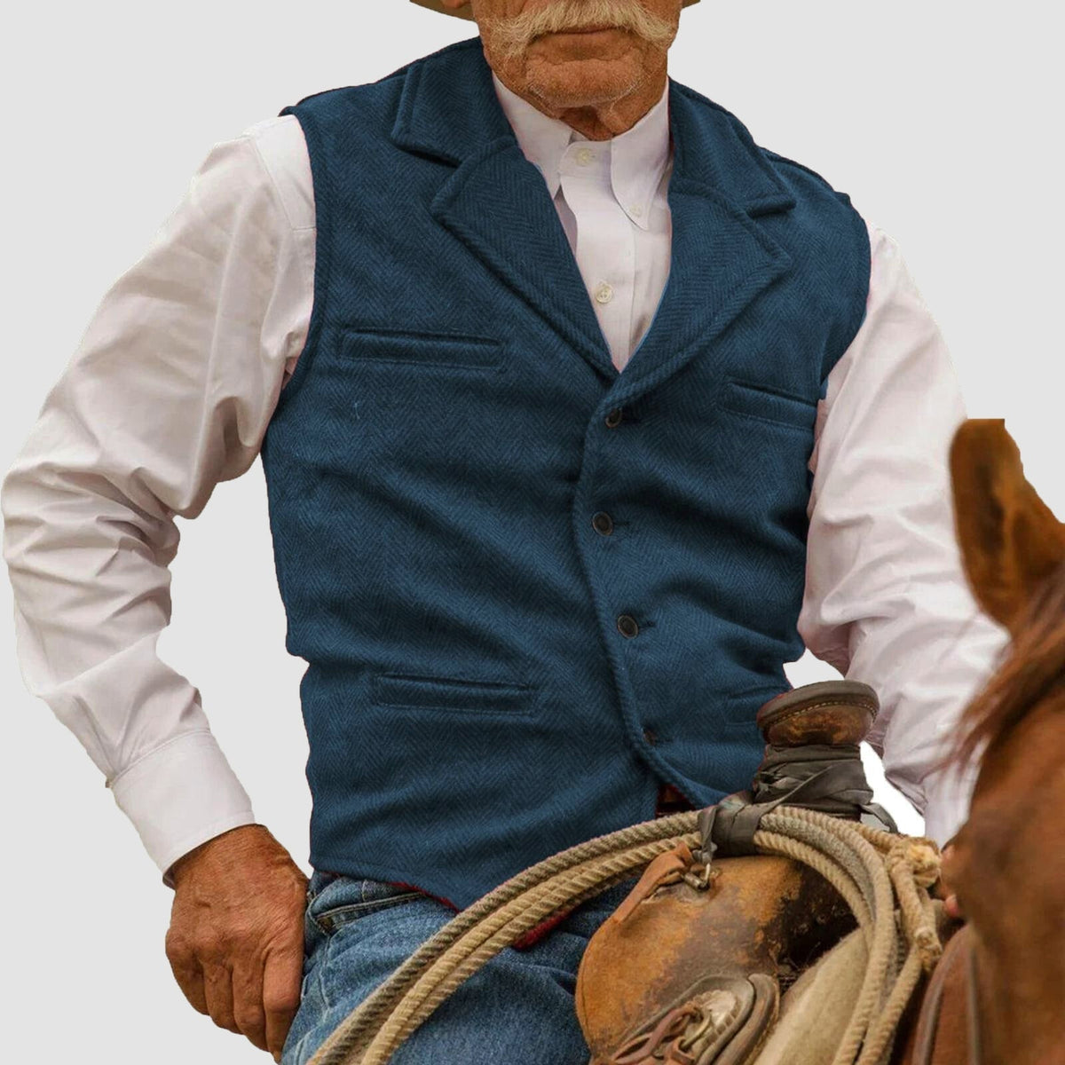 VALERO | Gilet da uomo in cotone ispirato allo stile western