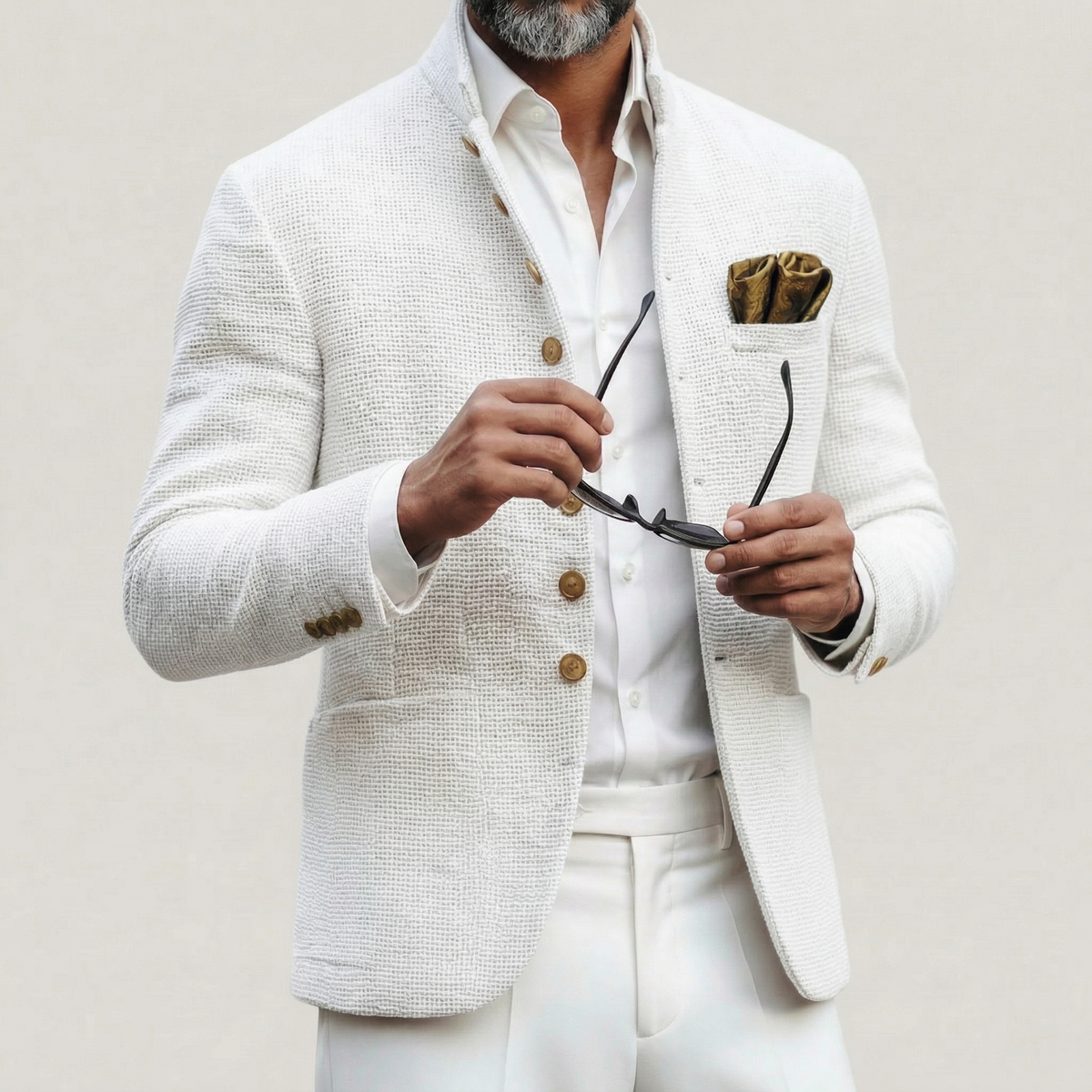 VALERO | Blazer da uomo in maglia con bottoni dorati