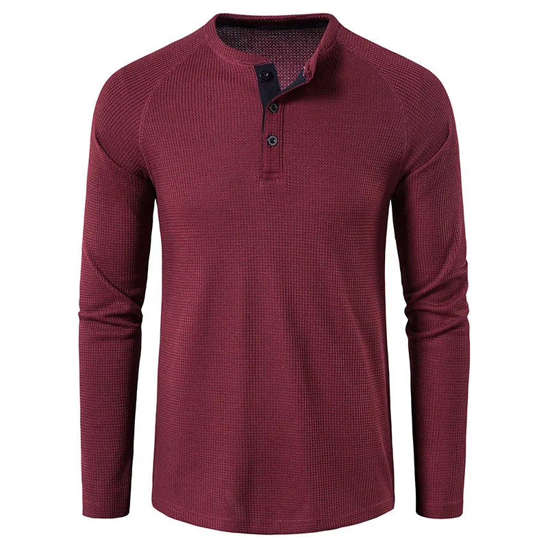 VALERO™ | Maglietta Henley a maglia a nido d'ape