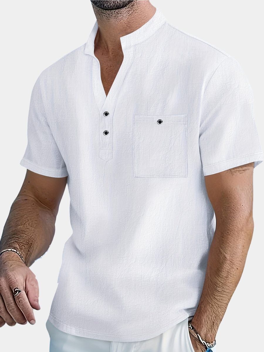 VALERO | Camicia Henley da uomo in lino