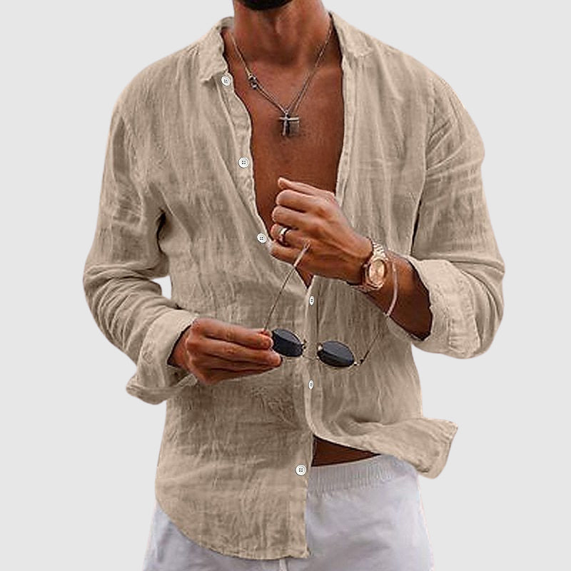 VALERO | Camicia di lino con abbottonatura anteriore