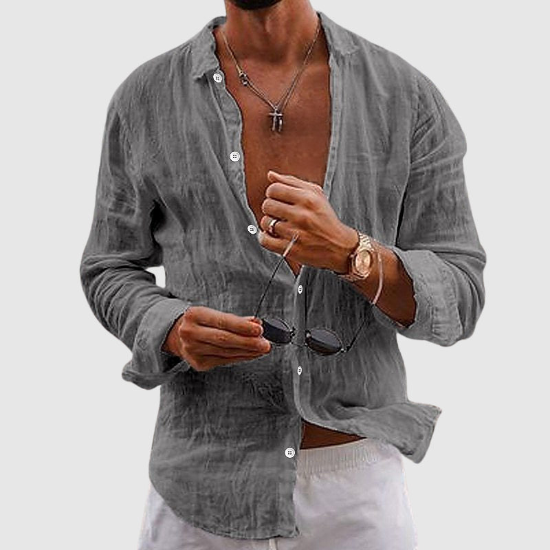 VALERO | Camicia di lino con abbottonatura anteriore