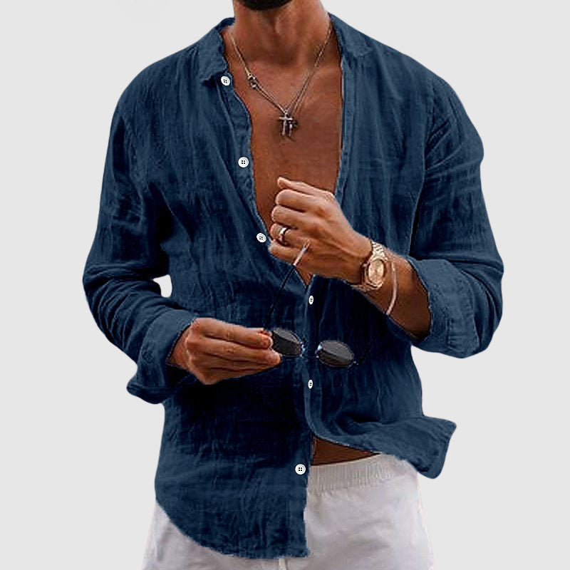 VALERO | Camicia di lino con abbottonatura anteriore