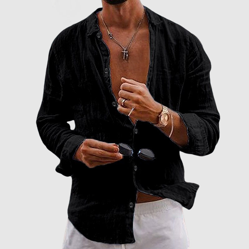 VALERO | Camicia di lino con abbottonatura anteriore