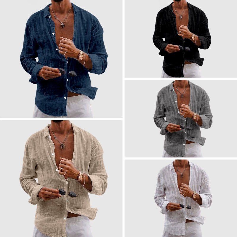VALERO | Camicia di lino con abbottonatura anteriore