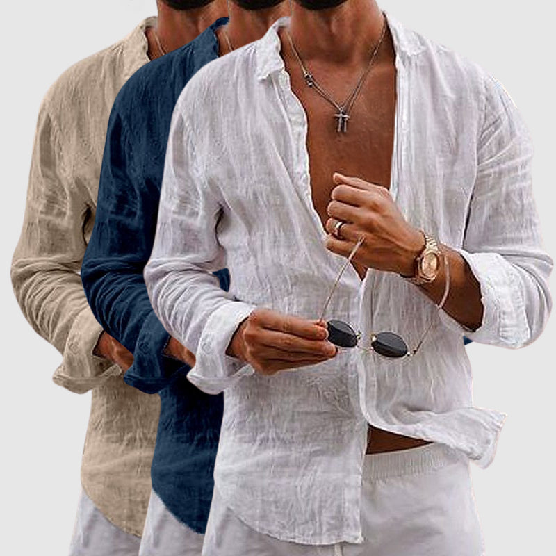 VALERO | Camicia di lino con abbottonatura anteriore