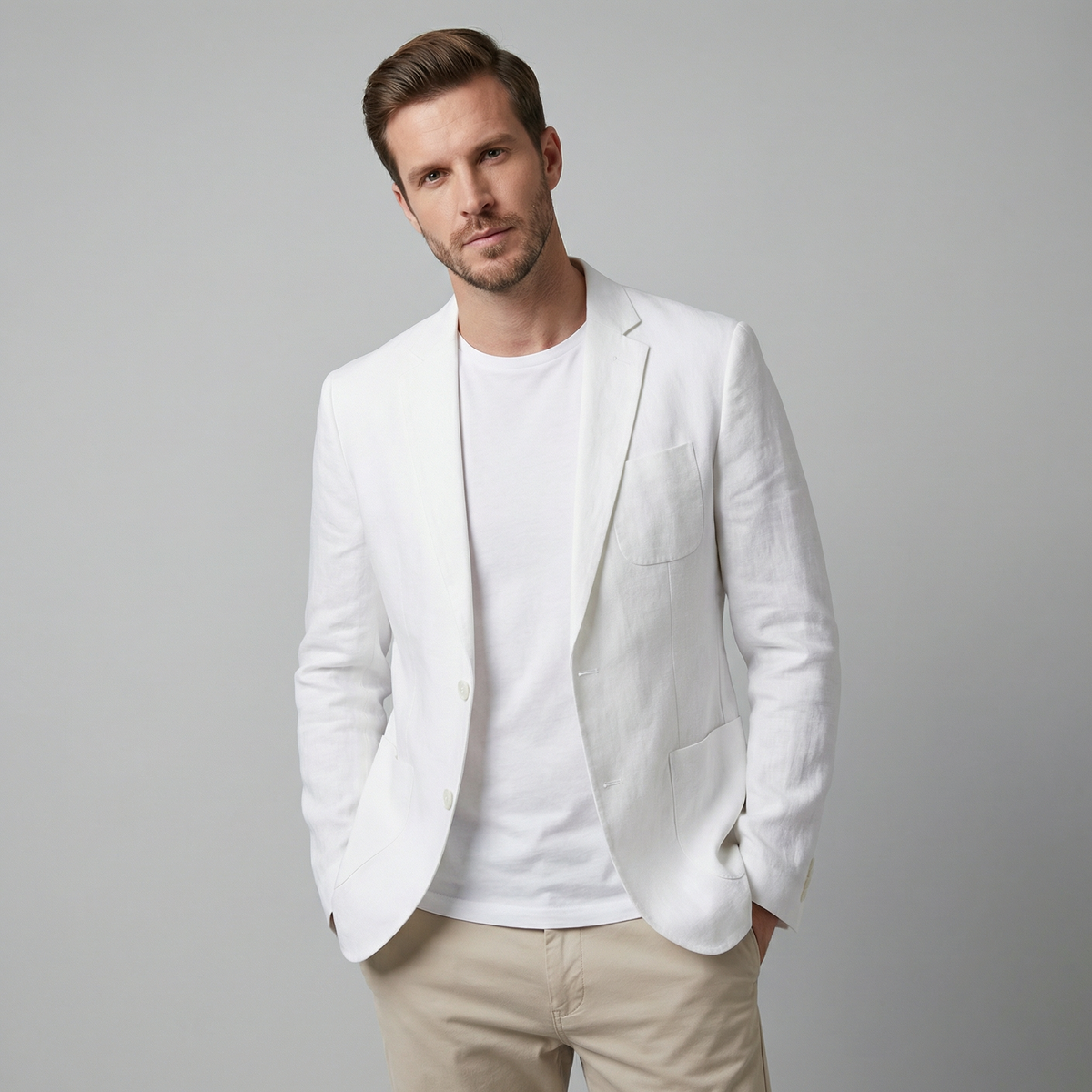 VALERO | Blazer da uomo in lino a due bottoni