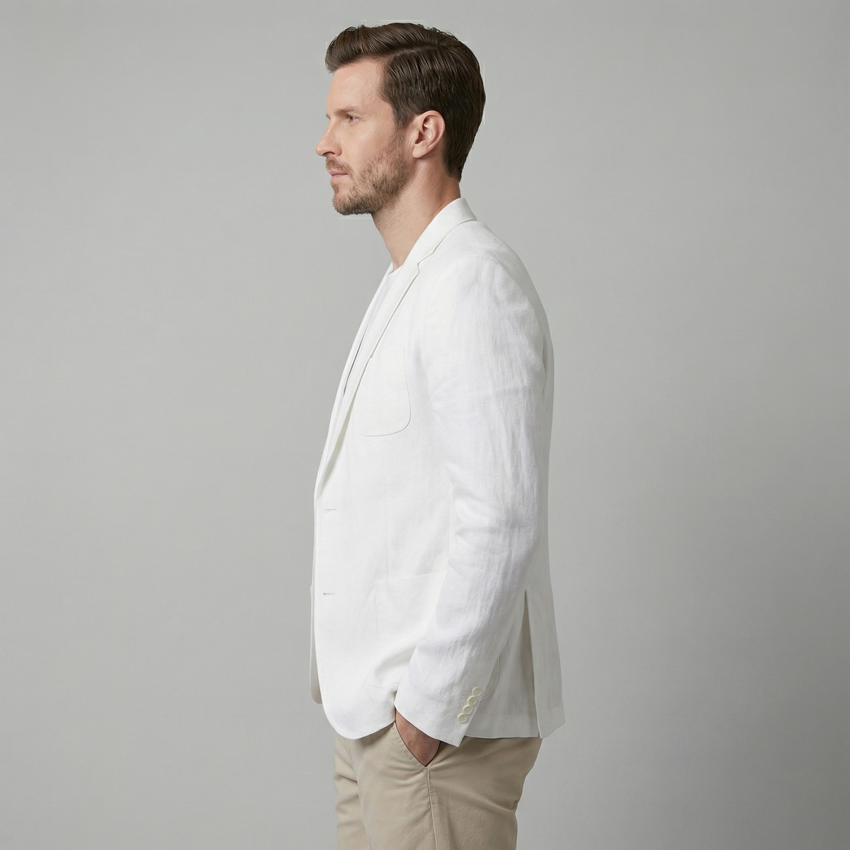 VALERO | Blazer da uomo in lino a due bottoni