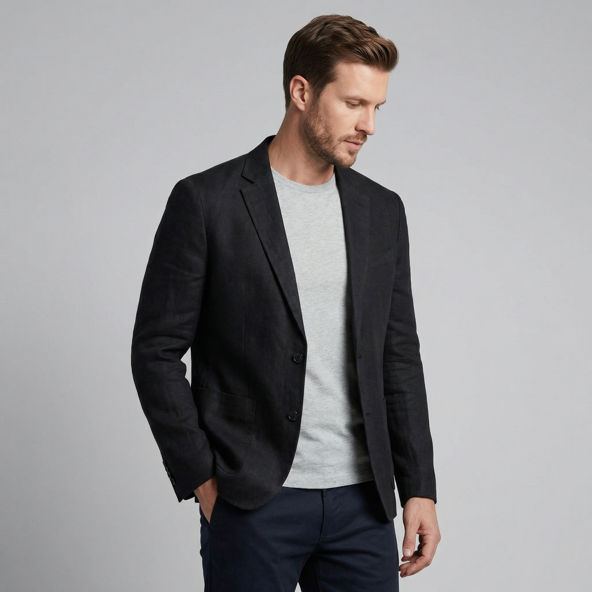 VALERO | Blazer da uomo in lino a due bottoni