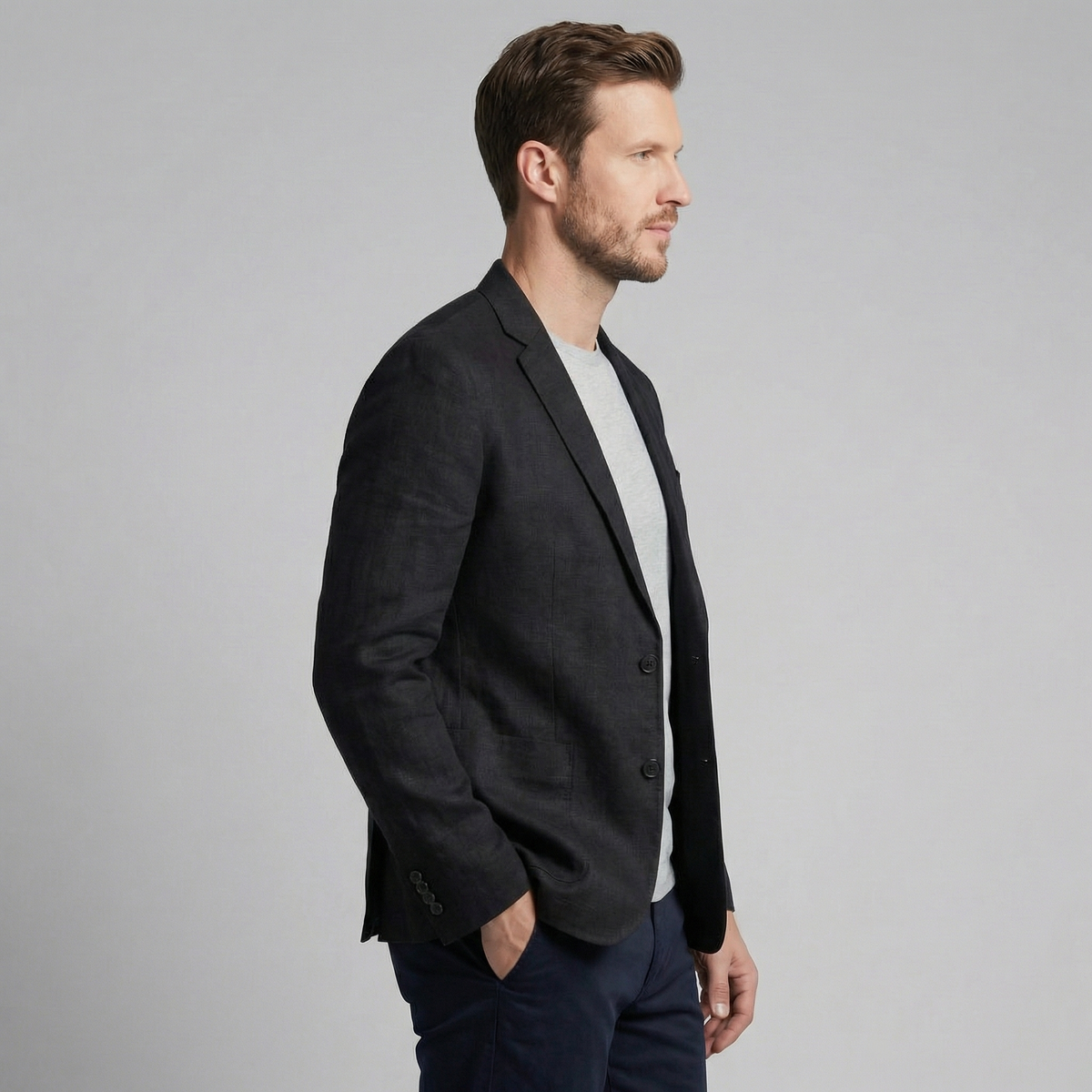VALERO | Blazer da uomo in lino a due bottoni