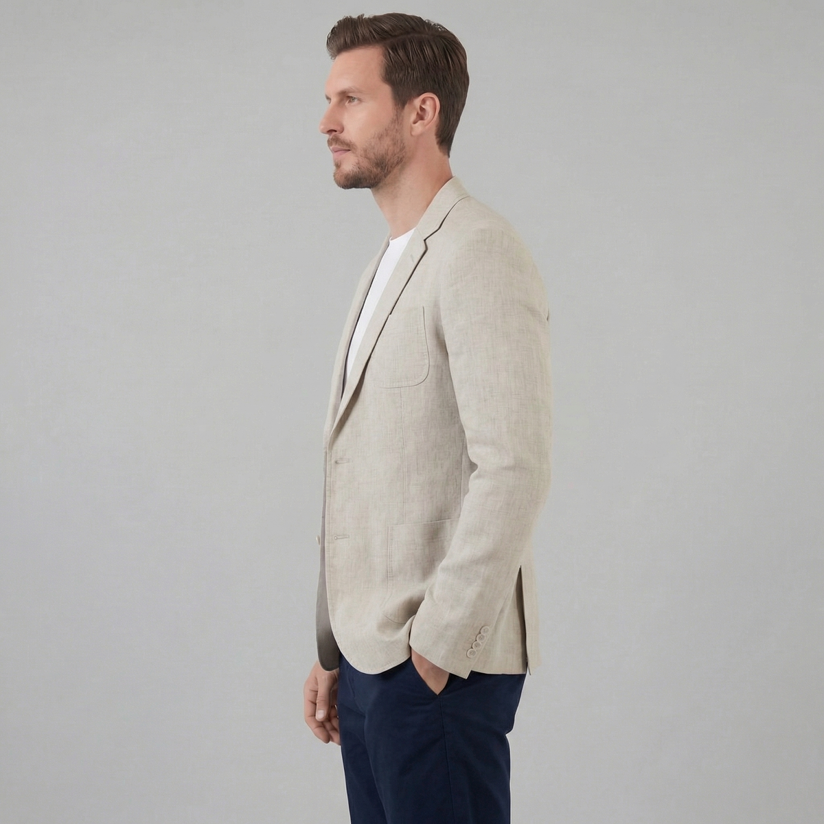 VALERO | Blazer da uomo in lino a due bottoni