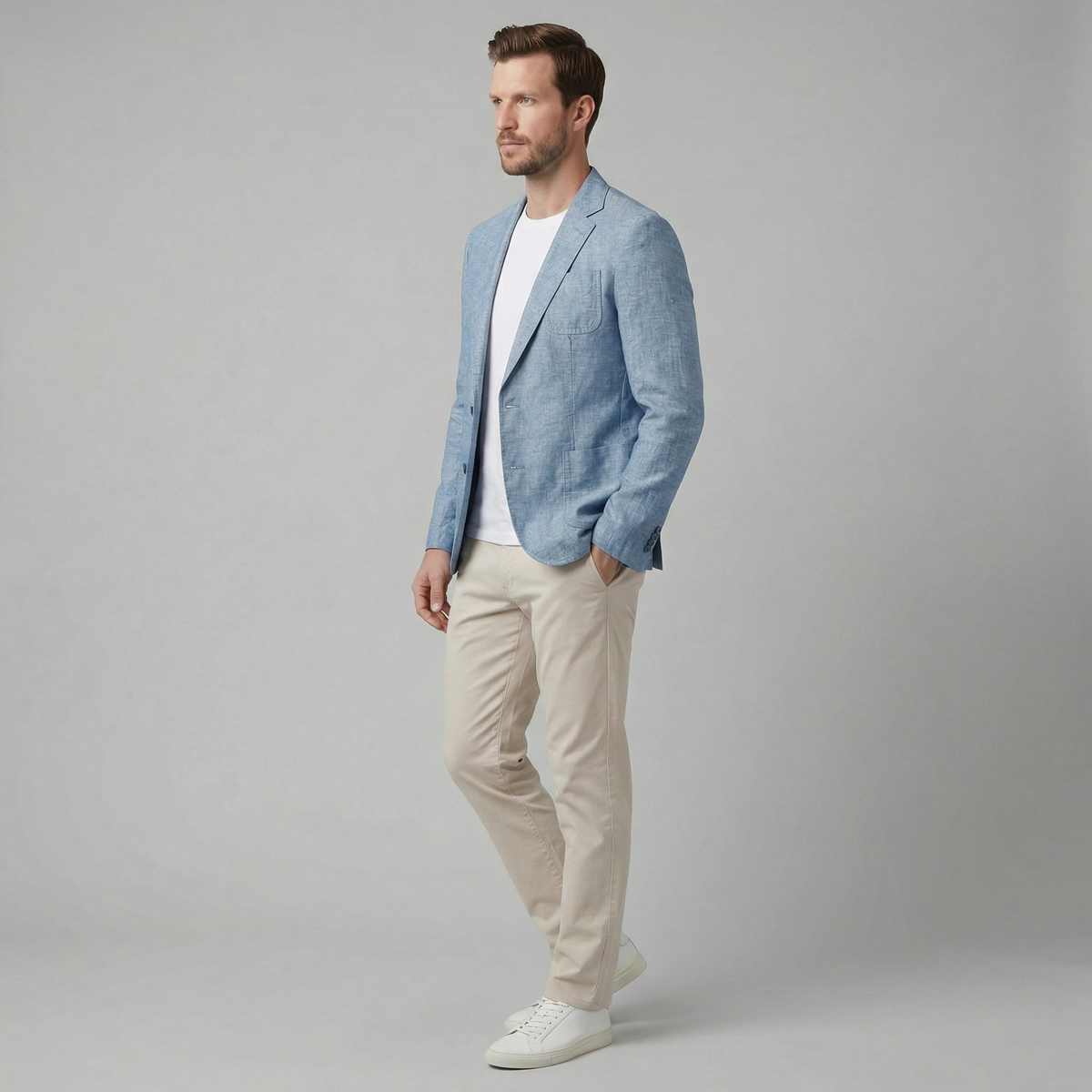 VALERO | Blazer da uomo in lino a due bottoni