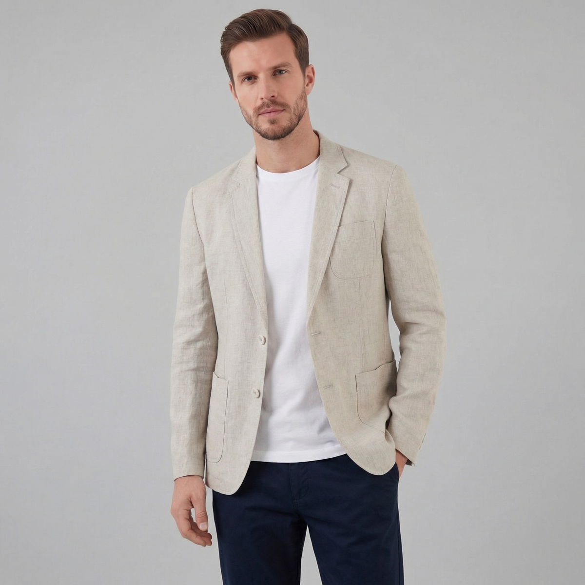 VALERO | Blazer da uomo in lino a due bottoni