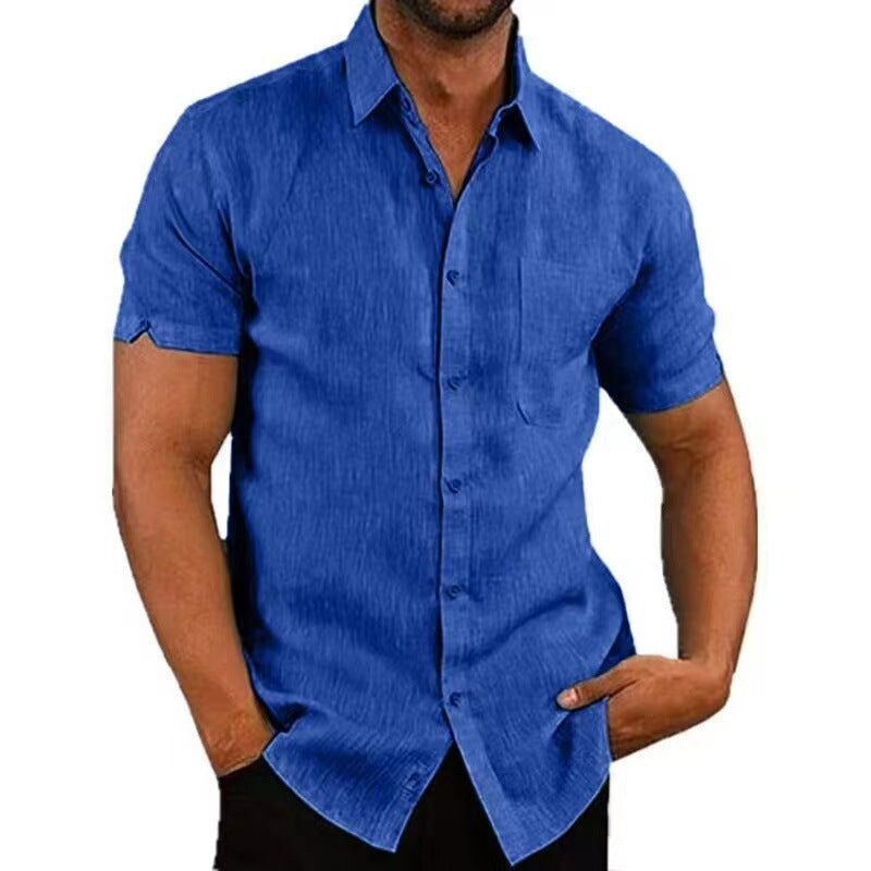 VALERO | Camicia da uomo in lino a maniche corte