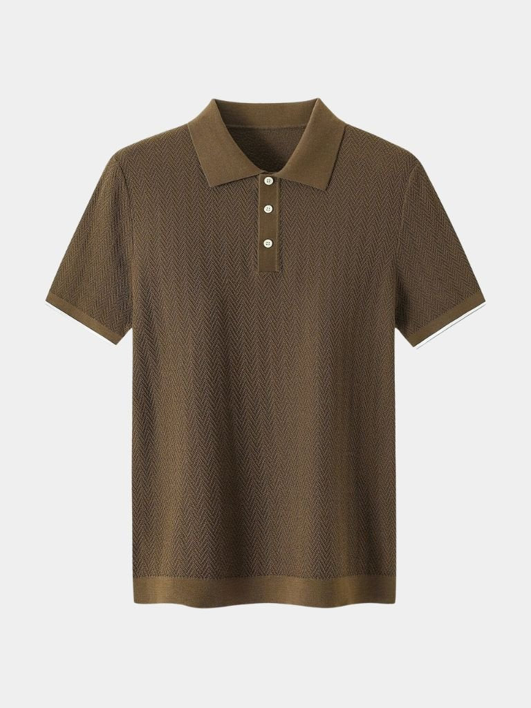 VALERO™ | Polo in maglia con motivo a chevron