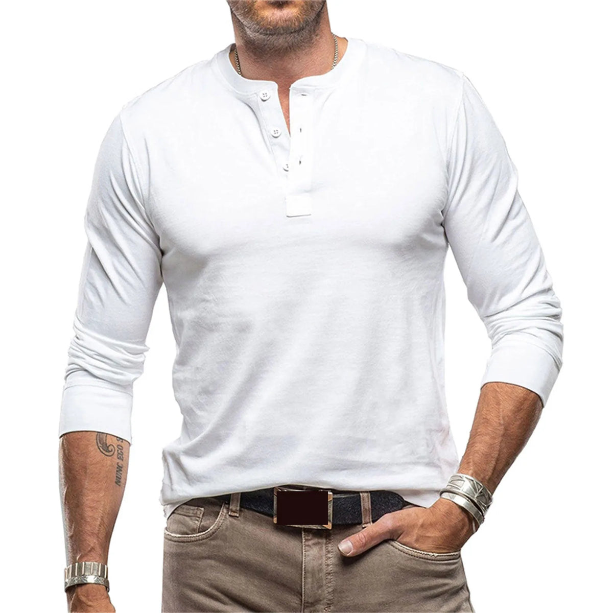 VALERO | Maglietta Henley slim fit