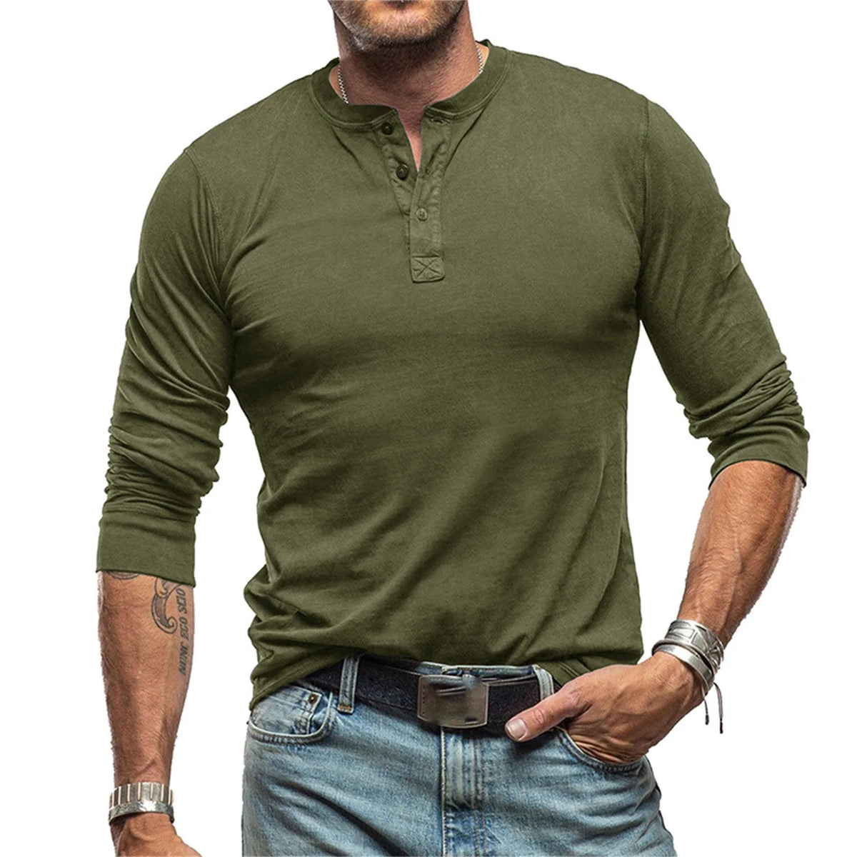 VALERO | Maglietta Henley slim fit