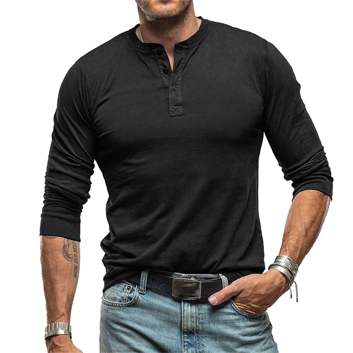 VALERO | Maglietta Henley slim fit
