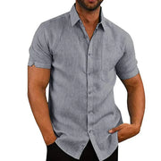 VALERO | Camicia da uomo in lino a maniche corte