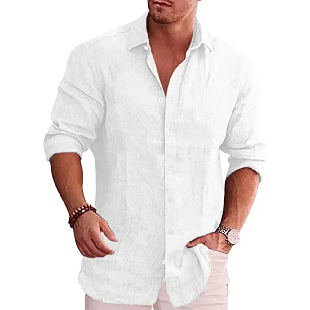 VALERO™ | Camicia a maniche lunghe in cotone e lino