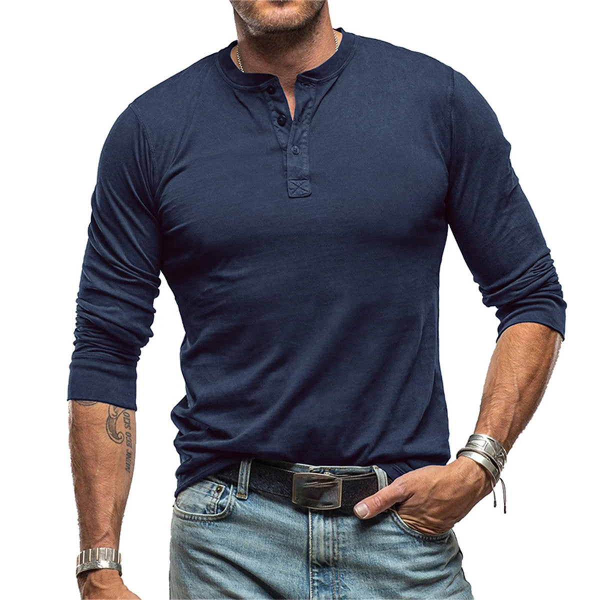 VALERO | Maglietta Henley slim fit
