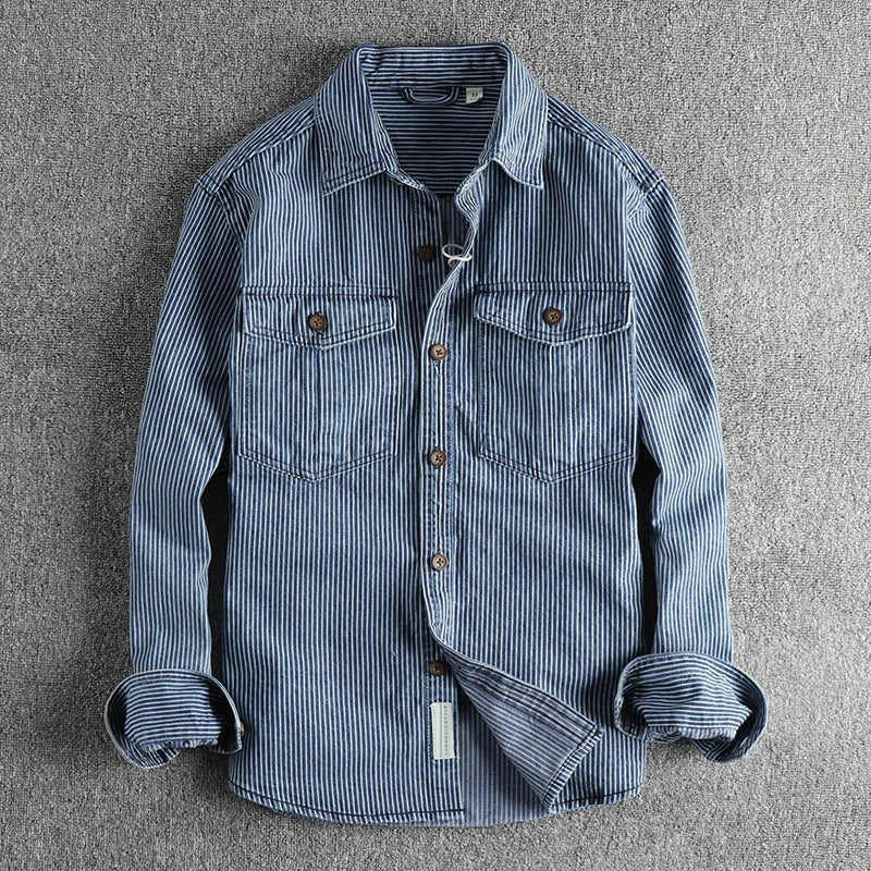 VALERO™ | Camicia da uomo in denim a righe