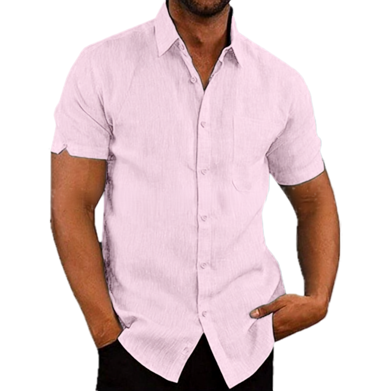 VALERO | Camicia da uomo in lino a maniche corte