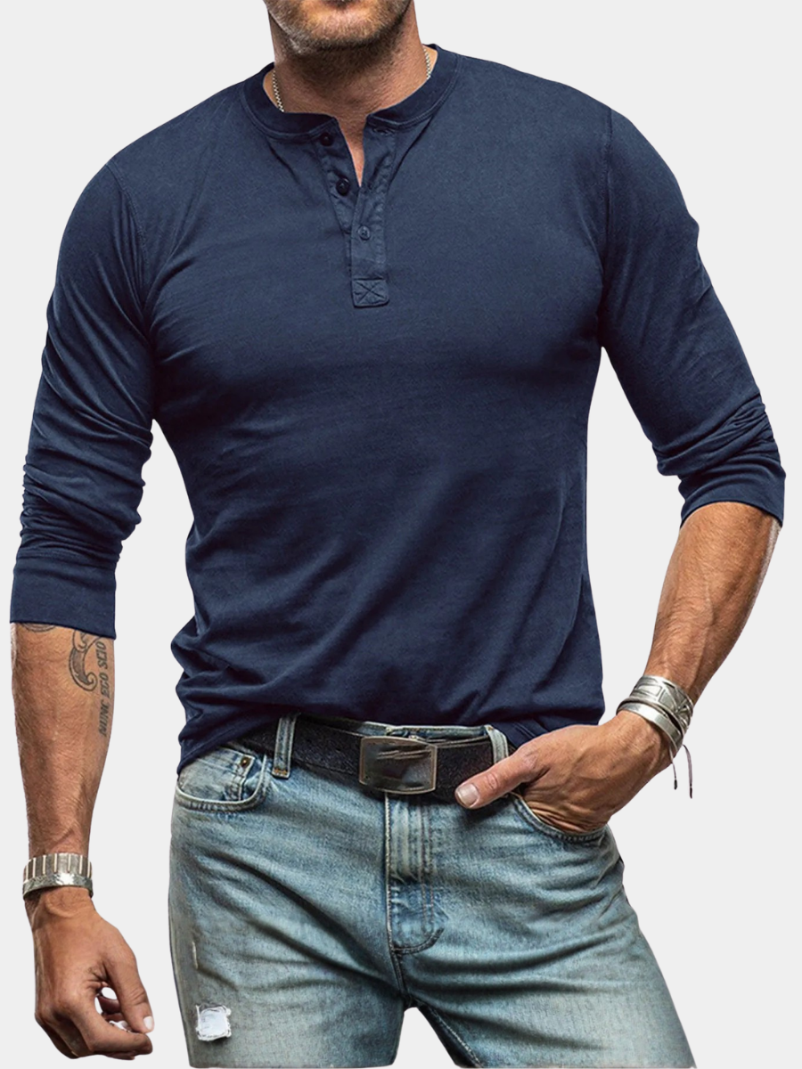 VALERO | Maglietta Henley slim fit