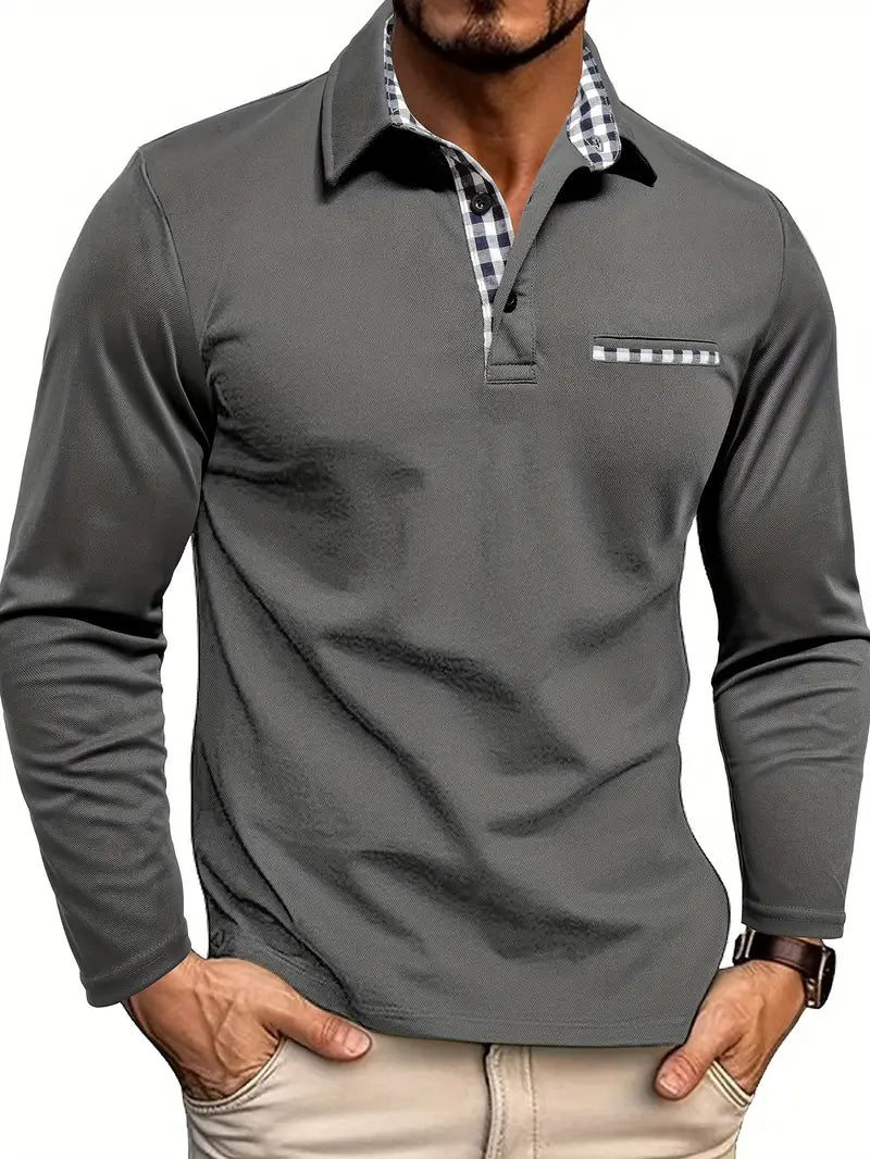 VALERO™ | Polo a maniche lunghe con rifinitura Check-Trim