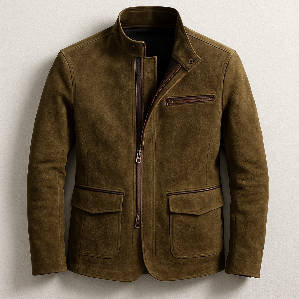 VALERO™ | Giacca da uomo in camoscio con zip
