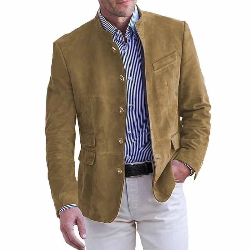 VALERO™ | Blazer in camoscio con colletto rialzato